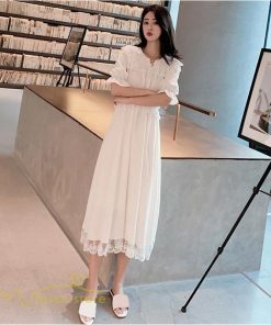 ミディアム | Aラインワンピース レディース ワンピース 着痩せ 上品 半袖 通勤 通学 おしゃれ サマーワンピース 春 夏 上品 レース 30代 20代 通学 40代 Aライン 通勤