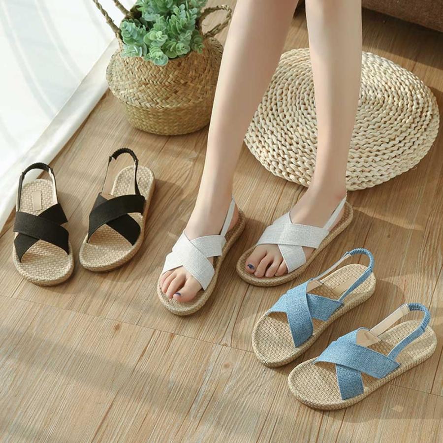 サンダル | ビーチ ローヒール 春夏 靴 フラット レディース ぺたんこ パンプス ミュール