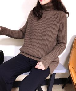 ニット・セーター | リブニットトップス タートルネック 韓国