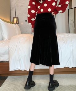 ロングスカート | マーメイドスカート ベルベット 韓国風