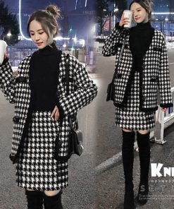 セットアップ | 千鳥柄 ニットレディース