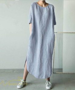 マキシ | ワンピース レディース 無地 ゆったり 半袖 ゆるワンピース 大きいサイズ 5XL ゆったり 30代 40代 体型カバー お出かけ 裾口スリット かわいい 日常感 20代