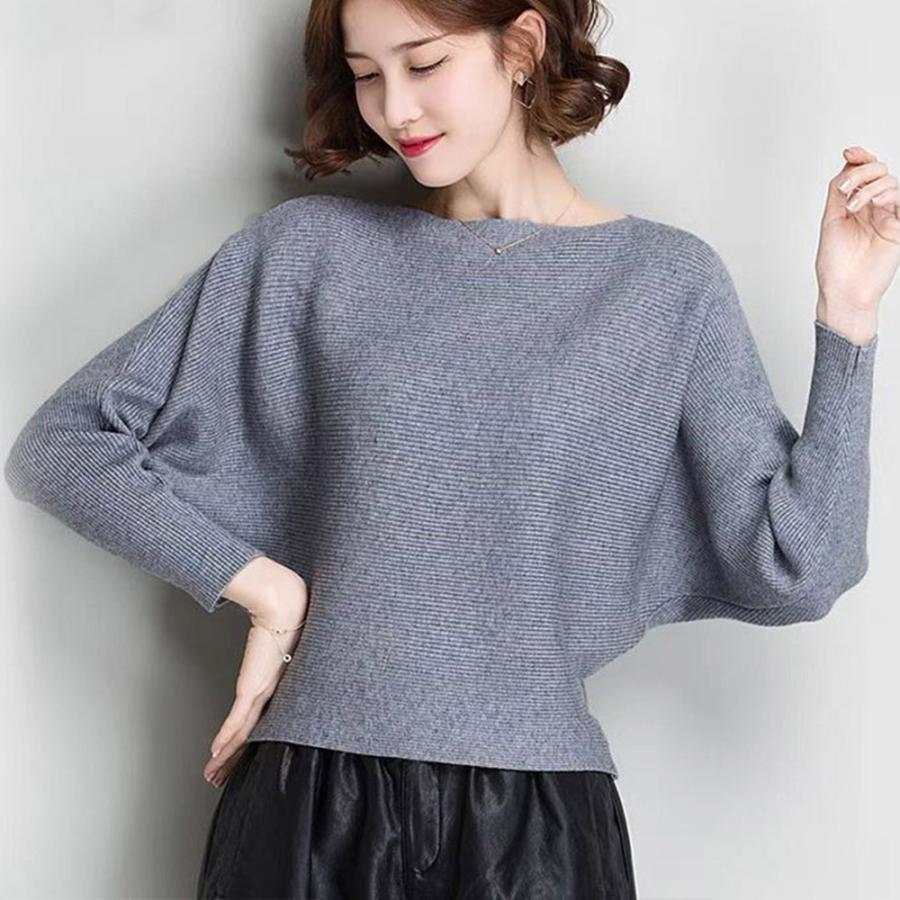 ニット・セーター | ニットトップス ボートネック長袖