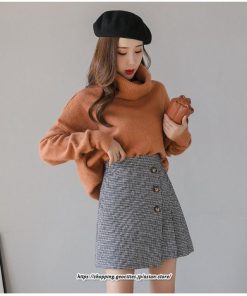 スカート | ミニレディース Aライン ハイウエスト キュロットショート丈 グレンチェック お出かけ 通勤 オシャレ 韓国風 着回し 新作 2022秋冬