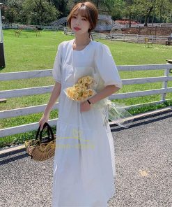 マキシ | ワンピース レディース 春夏 半袖ワンピース 40代 キレイめ ロングワンピース 無地 Aラインワンピース ゆったり オシャレ 20代30代 シンプル 韓国風 通勤 着痩せ