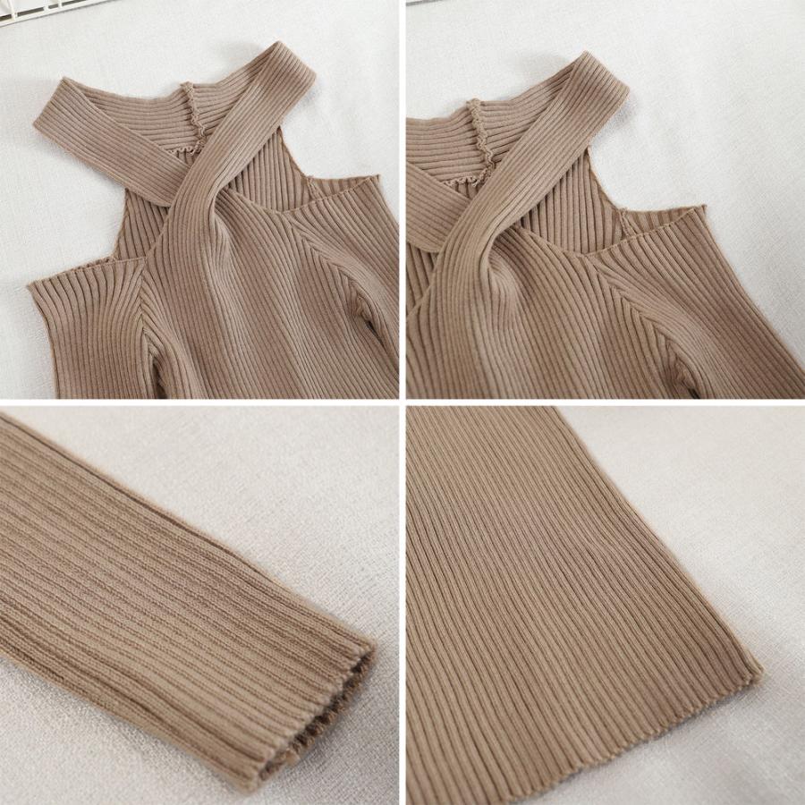 Tシャツ・カットソー | ニットトップス ホルターネック 肩出し