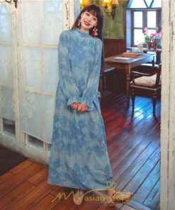 マキシ | ワンピース 大人ワンピース ロングワンピース マキシワンピース レディース 長袖 ゆったり 上品 体型カバー エレガント 結婚式 二次会 ドレス フランス風