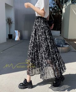 スカート | ロング 秋 花柄 柔らか ボトムス レディース ロングマキシ丈 シンプル 無地 カジュアル 着痩せ コーデ 春 30代 50代 秋20代 シフォン 40代 夏