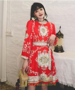 ミニ丈 | ワンピース 長袖 膝上 ひざ上 夏 秋 きれいめ レディース 大人 カジュアル かわいい 上品 リゾート お出かけ ワンピ 小柄 赤 黒 花柄 低身長 二色展開