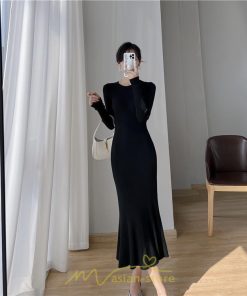 ニットワンピース | レディース 冬 きれいめ ニットフレア ロング おしゃれ マーメイド 秋冬 送料無料 おしゃれ 20代30代40代50代 デート 通勤 可愛い