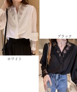 シャツ・ブラウス | レディース 長袖 シャツ シャツ カットソー 大人セレブ おしゃれ韓国ファッション 春秋新作 刺繍 トップス レースブラウス ブラウス