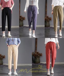 チノ・テーパード・ジョガー・スキニーパン | テーパードパンツ ウエストゴム レディース 大きいサイズ 春夏秋 30代 40代 楽ちん ボトムス 20代 50代 リネン風 パンツ 麻綿風 九分丈 チノパンツ ズボン