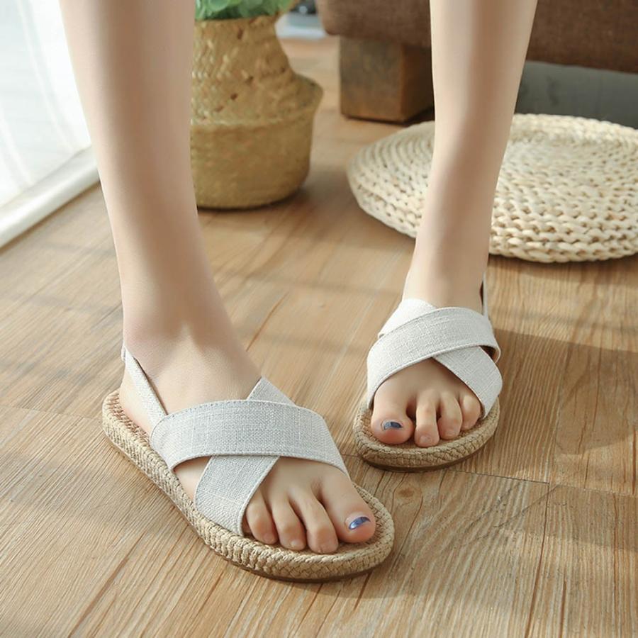 サンダル | ビーチ ローヒール 春夏 靴 フラット レディース ぺたんこ パンプス ミュール