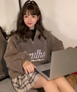 トップス | ボアトレーナー フロントジップ 韓国風