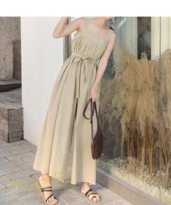 ノースリーブ | サロペット レディース 無地 着痩せ キャミサロペット 可愛い 20代 30代 カジュアル 春 夏 秋 韓国風 ゆったり パンツ コーデ プルオーバー