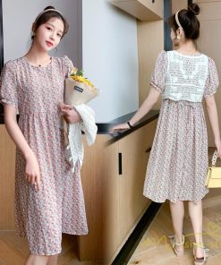 ワンピース | マタニティ 2点セット シフォン レディース マタニティウェア ママ服 妊婦服 産前 薄手 カジュアル 膝丈 産後 かわいい