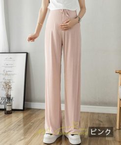 パンツ レギンス | 夏マタニティパンツ ワイドパンツ 涼感 ひんやり ウエストゴム 産前産後 妊婦 妊娠 無地 お腹包む 柔らか 夏パンツ 落ち感 マタニティ ママ ゆったり