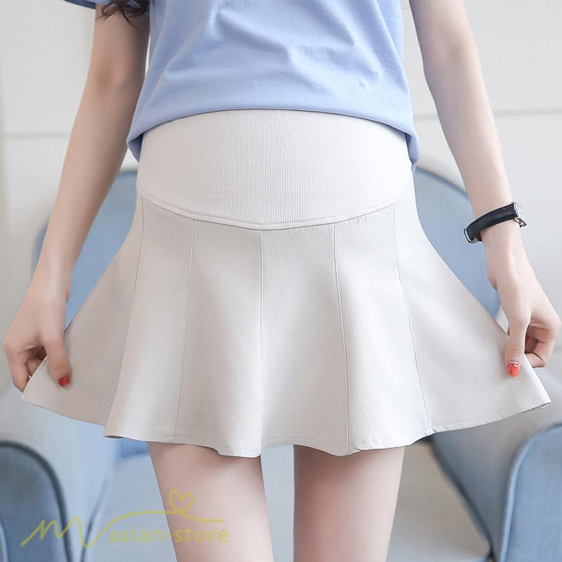 スカート | レディース マタニティショート丈 夏服 サマー おしゃれ 着痩せ 大きいサイズ ウエスト調整 大きいサイズ 上品 カジュアル 裏地付き