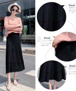 フレアスカート | カジュアル Aラインスカート ボトムス ティアードスカート レディース ニットスカート プリーツスカート体型カバー 着やせ ウエストゴム