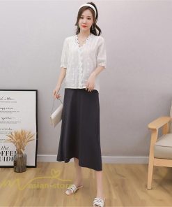 スカート | マタニティレディース Aラインロング丈 マタニティウェア 妊婦服 カジュアル 体型カバー 春 夏 ウエスト調整 ゆったり マタニティ