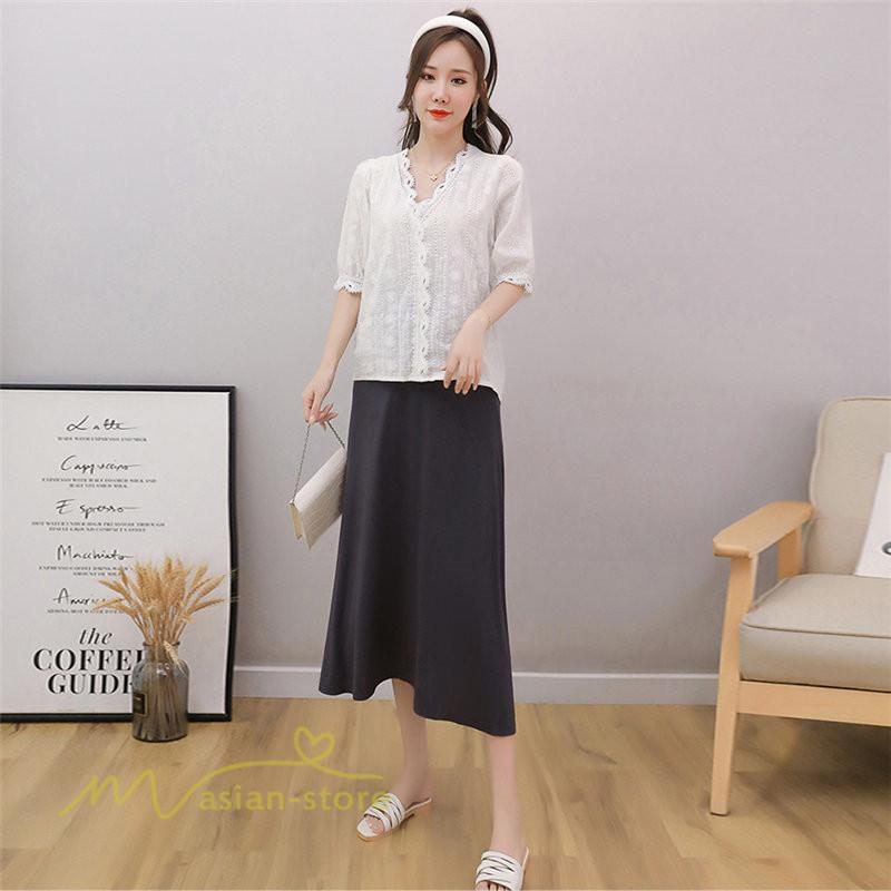 スカート | マタニティレディース Aラインロング丈 マタニティウェア 妊婦服 カジュアル 体型カバー 春 夏 ウエスト調整 ゆったり マタニティ