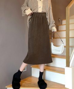 ロングスカート | コーデュロイスカート バックスリット秋冬