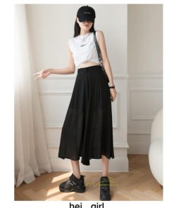 ワイドパンツ | ガウチョパンツ レディース ボトムス ハイウエスト ゆったり パンツ シフォンパンツ スカート風 涼しい 2022 夏 さらさら カジュアル きれいめ