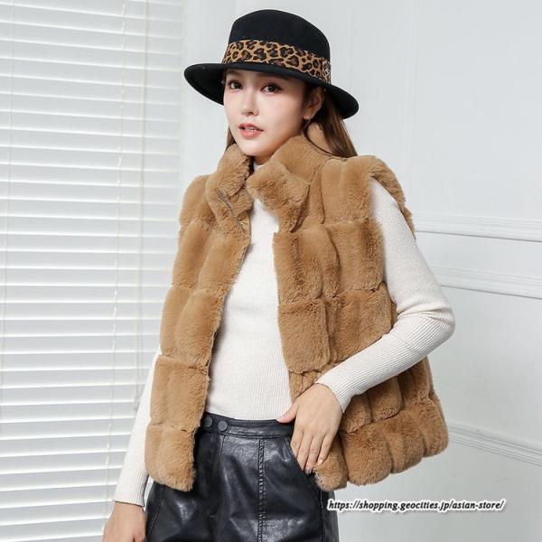 ベスト | ボリュームフェイクファーファー毛皮レディース 冬 フェイクファー 毛皮コート アウター ノースリーブ ふわふわ ジレ 前開き 秋冬
