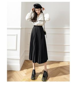 スカート | ロング 秋 秋服 レディース ボトムス ロング冬 プリーツ 無地 可愛い カジュアル オシャレ 着痩せ 韓国風 可愛い キレイめ