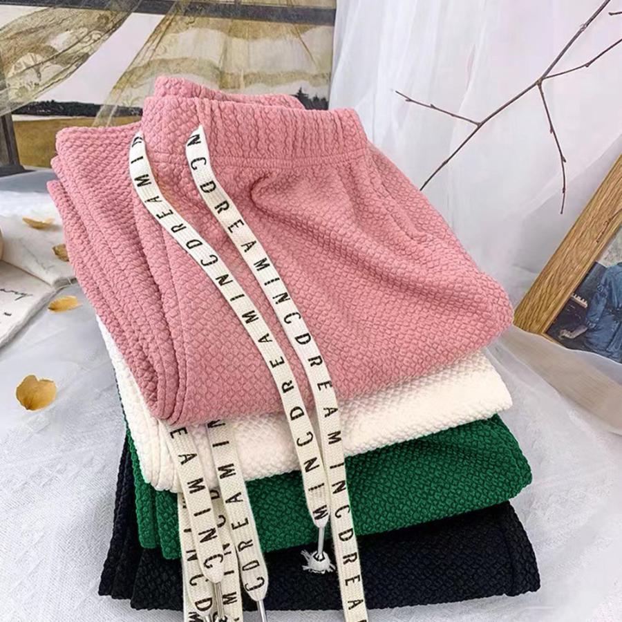 ワイドパンツ | ワッフル調ストレートパンツ レディース夏