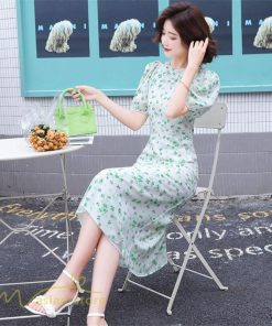 ミディアム | サマーワンピース レディース 着痩せ 半袖 花柄 ワンピース バックファスナー ワンピース 膝丈 ミディアムワンピース 上品 通勤通学 30代 上品 40代 お出かけ