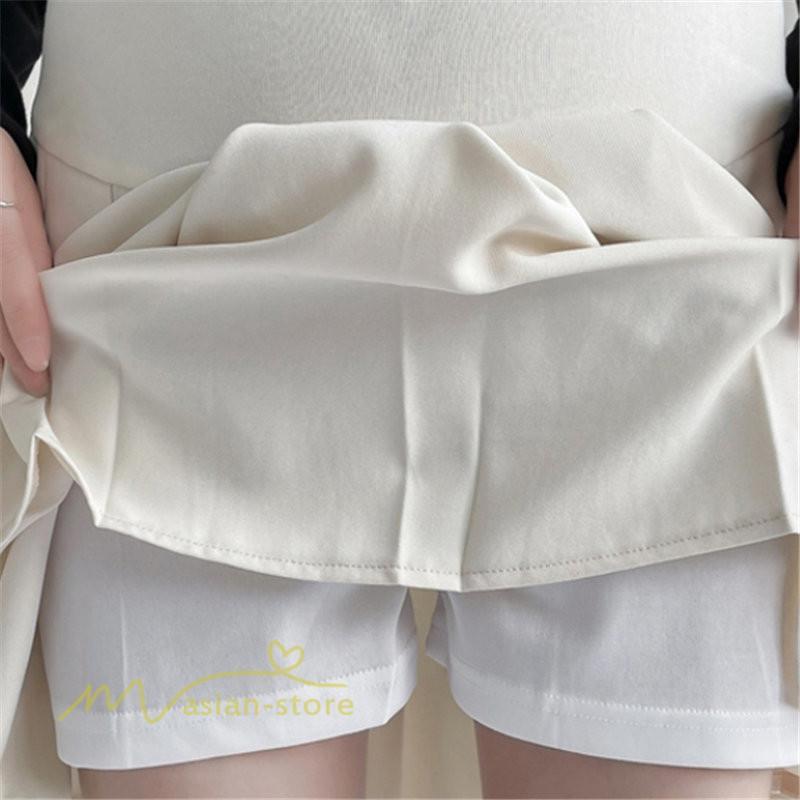 スカート | マタニティレディース ミニ夏 サマー マタニティウェア きれいめ プリーツ可愛い ママ おしゃれ 韓国風 無地 ウエスト調整 上品