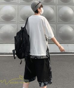 Tシャツ | Tシャツ メンズ 半袖 重ね着風 カジュアル半袖tシャツ 夏新作 メンズスタイル カットソー 上品 切り替え 2XL 大きいサイズ クルーネック 黒 白