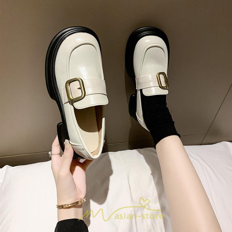 ローファー | レディース 靴 シューズ レザー調 合皮 厚底 履きやすい 韓国風 人気 クラシック 可愛い パンプス 通勤 春 夏 通学 冬 学生靴 秋