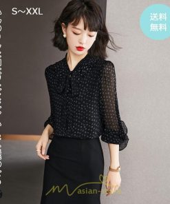 シャツ・ブラウス | ブラウス レディース トップス シャツ シフォン 長袖 黒 アルファベット 20代 30代 40代 通勤 ナチュラル 楽チン カジュアル カジュアル おしゃれ