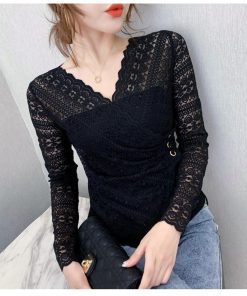 ｔシャツ・カットソー | ブラウス レース トップス Vネック 総レース 長袖 総花柄 レディース オフィス カットソー 透け感 エレガント 大人 重ね着 インナー きれいめ セクシー 春秋