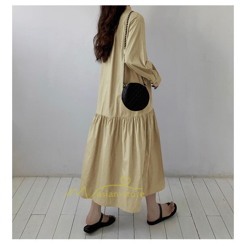 マキシ | シャツワンピース ワンピース 秋 春 レディース ロングワンピース 長袖 ロング丈 マキシ丈 体型カバー 無地 ゆったり 着痩せ 30代 40代 カジュアル 50代 夏物