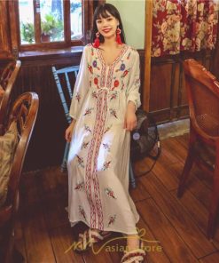 マキシ | ワンピース レディース ロングワンピース ロング丈 マキシ丈 綿麻 長袖 Vネック 花柄 体型カバー ゆったり ゆるっとワンピース リネン 夏 シンプル 秋 かわいい