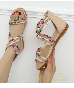 サンダル ミュール | サンダル レディース 歩きやすい ウェッジソール バックファスナー ローヒール フラットサンダル 2021年夏 ぺたんこサンダル ストラップサンダル 歩きやすい