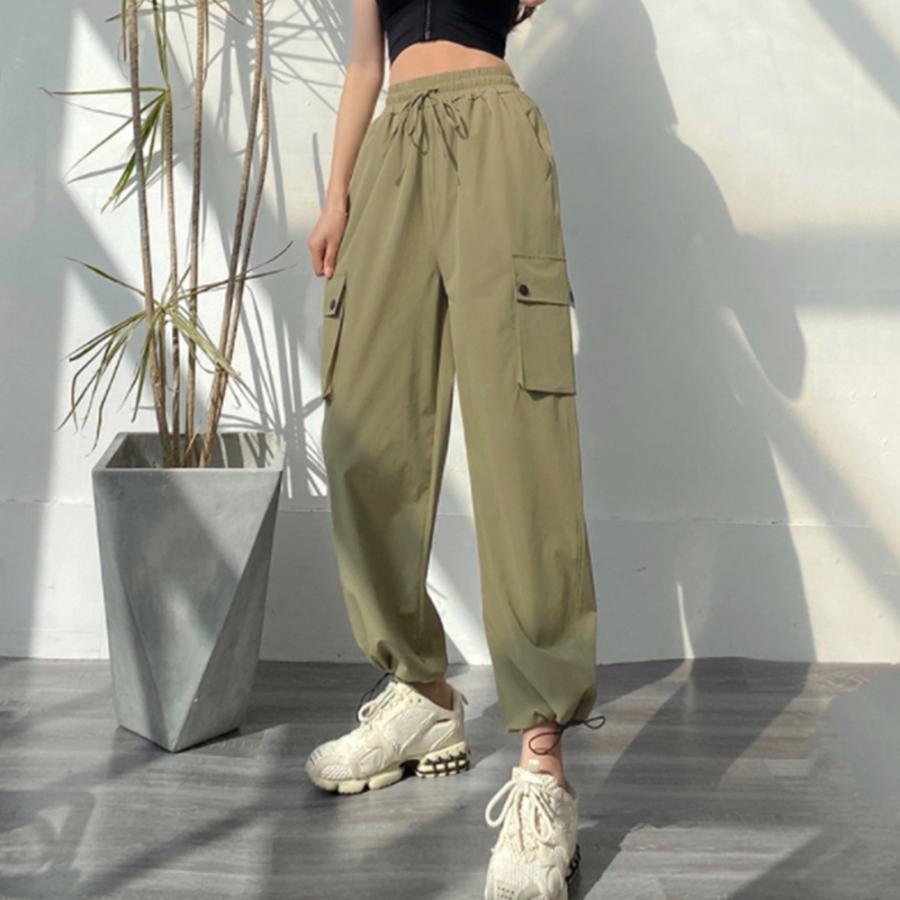 ワイドパンツ | ストリート風カーゴパンツ レディース
