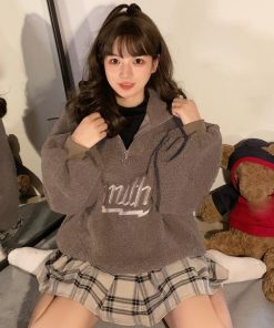 トップス | ボアトレーナー フロントジップ 韓国風