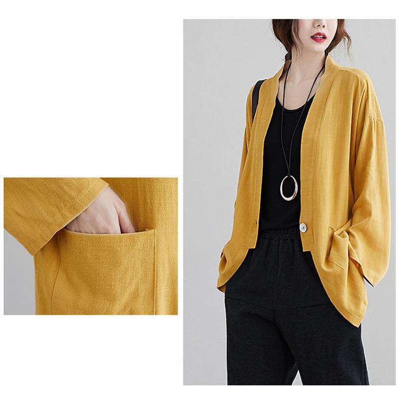 カーディガン | 羽織り レディース 秋服 ライトアウター Vネック 麻綿 無地 20代 30代 春 夏 秋 長袖 カジュアル 40代 50代 秋コーデ 秋かわいい