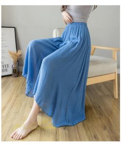 新作 | リネンパンツ 夏 ガウチョパンツ スカーチョ 体型カバー ワイドパンツ レディース ガウチョ ボトムス ゆったり 涼しい キュロット 春夏 ウエストゴム ズボン