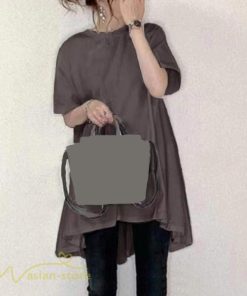 tシャツ・カットソー | Tシャツ レディース 半袖 カジュアル クルーネック おしゃれ 女性用 シンプル 無地 フレア カジュアル 可愛い トップス カットソー 4色 上品 フリーサイズ