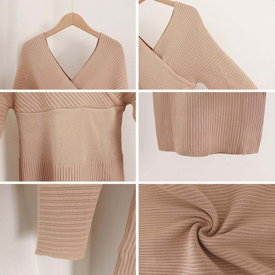 ワンピース | カシュクールニット韓国風