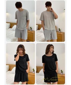 パジャマ　ルームウェア | パジャマ 上下セット 半袖 夏 新作 ルームウェア カジュアル 送料無料 シンプル 2点セット 薄手 部屋着 お揃い ペア セットアップ 寝巻き メンズ レディース