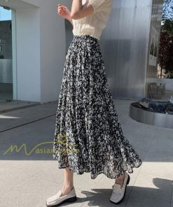 スカート | ロング 秋 花柄 柔らか ボトムス レディース ロングマキシ丈 シンプル 無地 カジュアル 着痩せ コーデ 春 30代 50代 秋20代 シフォン 40代 夏