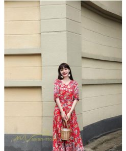 マキシ | ロングワンピース 五分袖 夏ワンピース 秋新作 Aラインワンピース マキシワンピース 花柄 プリント 旅行 ダンス ワンピース 30代40代 舞台 可愛い リボン