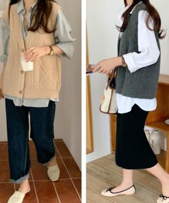 ニット・セーター | Vネック ニットベスト レディース春秋冬