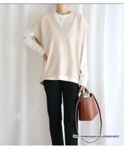 ベスト | ニットレディース プルオーバー Vネック 秋冬 チョッキ 重ね着 秋服 ジレー セーター 着痩せ 上着 秋コーデ カジュアル 細身 レイヤード ベスト